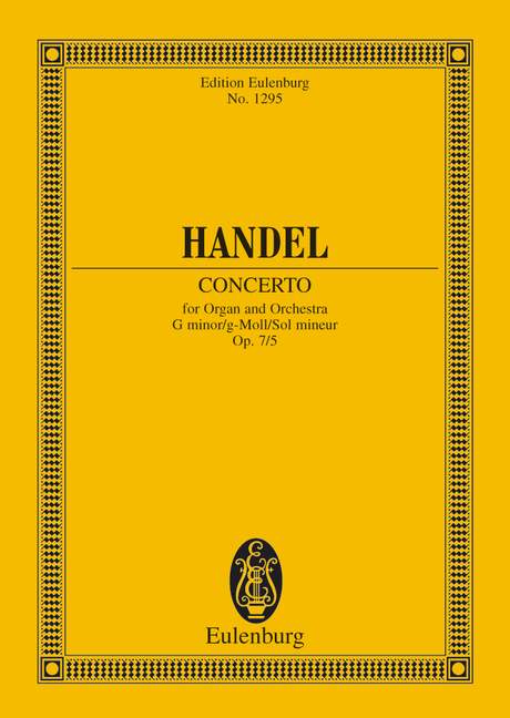 Handel: Organ concerto No. 11 G minor Opus 7/5 HWV 310 (Study Score) published by Eulenburg
